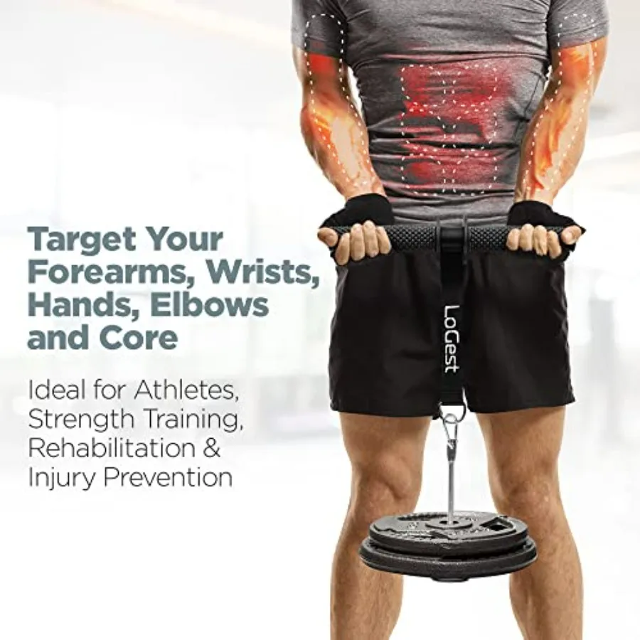 مسدس الساعد - أسطوانة معصم الساعد - معدات تدريب الساعد - قلب فولاذي مع مقابض مطاطية غير قابلة للانزلاق - Build Mu