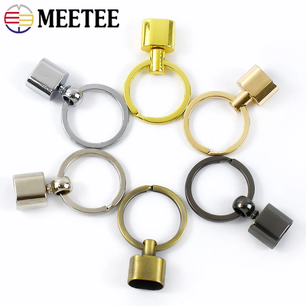 2/4/10/20Pcs Meetee Metal Key Buckles O Ring Keychain Hook Webbing Connect Clasp Tail Clip Bags Sewing DIY Hardware Accessories