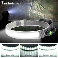 High Lumen COB LED Headlamp Waterproof Headlight 3 Lighting Modes Super Bright Head Lamp Lightweight Head Light for Camping