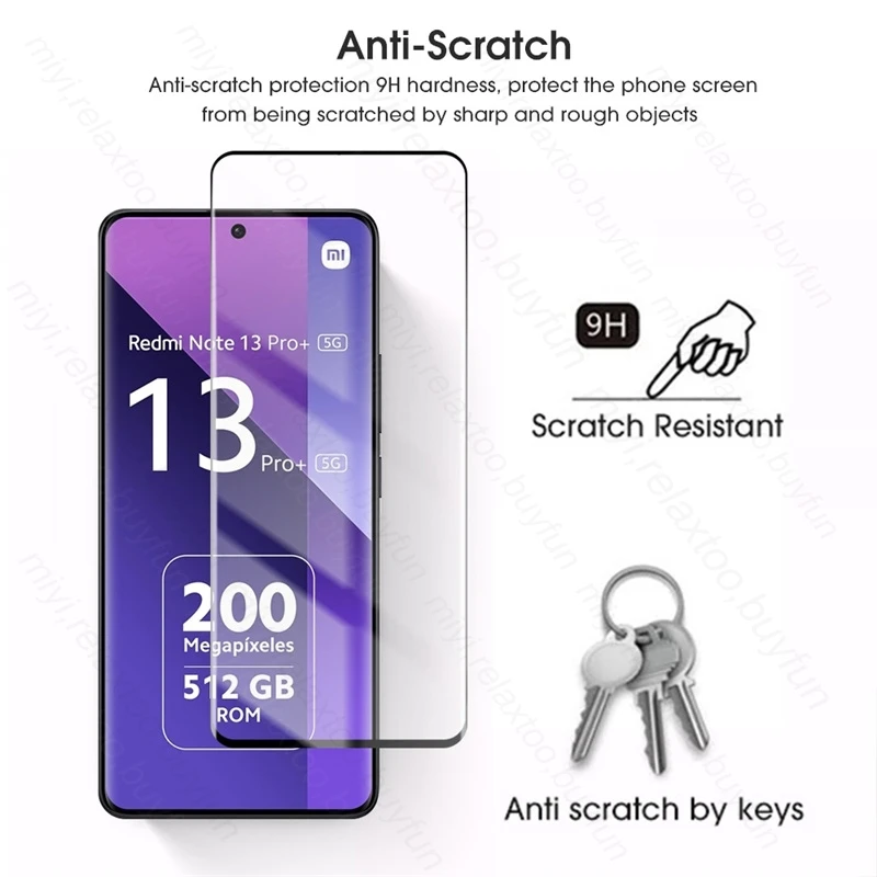 Закаленное стекло для защиты экрана для Xiaomi Redmi Note 13 Pro + Зеркальное Защитное стекло для камеры Redmy Note13 Pro 5G 4G Not 13 Pro Plus
