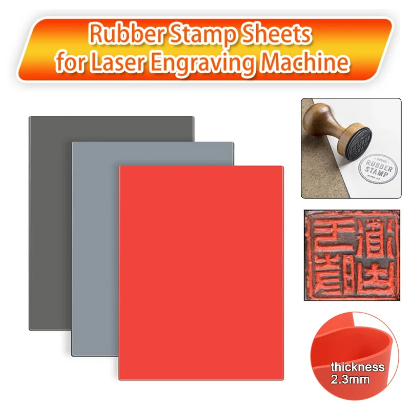 A4/A5 Laser Rubber Sheet With adhesive Withstand Oil Abrasion Precise Engraving Printing Sealer Stamp for Laser DIY Art Design