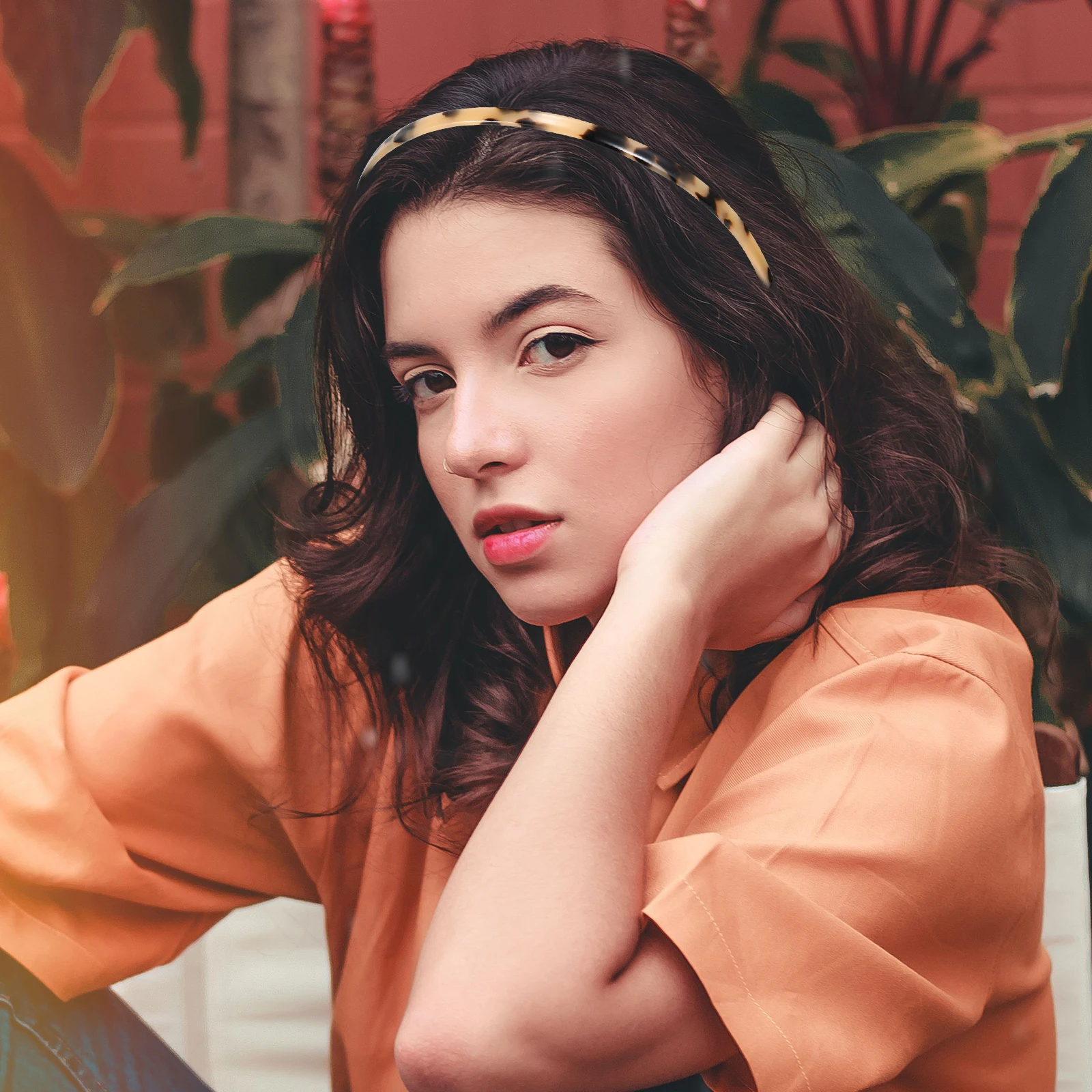 

3Pcs Acetate Tortoiseshell Hair Hoops Thin Non-Slip Hairbands for Shower Face Cleaning Decorative Fashion Hair Accessory