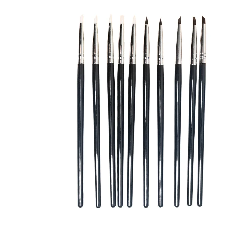 

10x5Pcs/Set Dental Resin Brush Pens Silicone Nails Art Brushes Dentistry Composite Cement Porcelain Teeth Tool Shaping Line DIY
