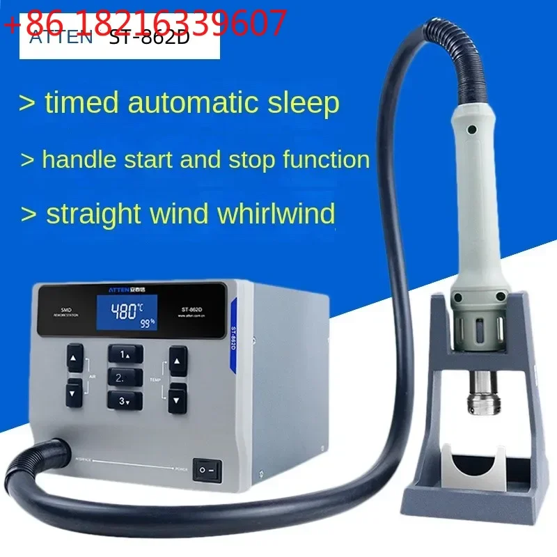 YAO 220V 1000W ATTEN ST-862D Hot Air Gun Digital Display Lead-free BGA Rework Station Automatic Sleep Repair Desoldering Station