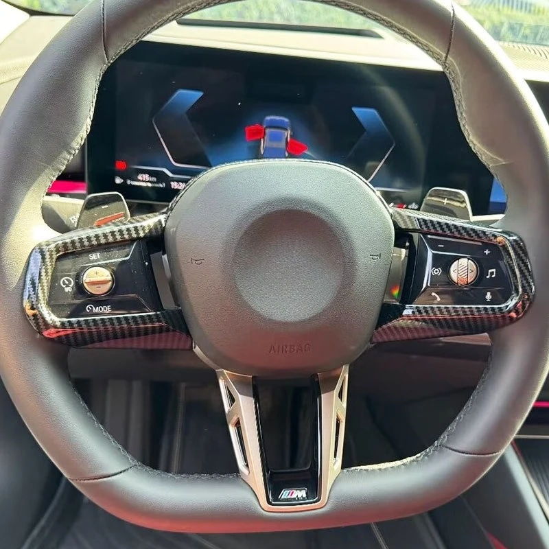 

For BMW X3 G45 2025 2026 ABS Carbon Fiber Steering Wheel Switch Button Sequins Cover Car Accessories