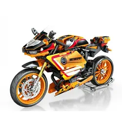 HP2 Locomotive Motorcycle MOC 82002 Model Bricks Scooter Autobike Motorbike High Tech Vehicle Building Blocks Toy Gift Boys