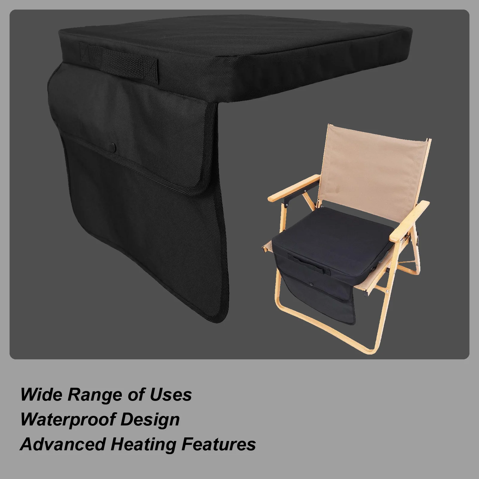 

Heated Seat Covers Non-Slip Foldable Heater With Pocket Lightweight Chair Covers Heat Cushion For Fishing Camping Sports Outdoor