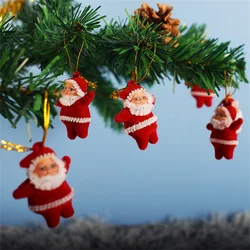 6Pcs Red Mini Santa Claus Christmas Drop Ornaments Santa Claus Party Xmas Tree Hanging Pendants Decor Home Decorations