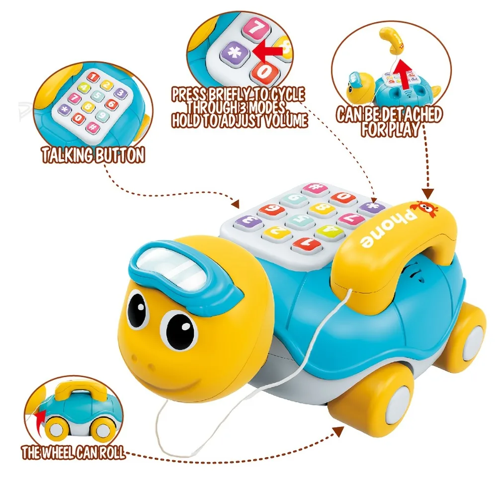 Nova tartaruga musical rastejando brinquedos do bebê interativo brinquedo do telefone do bebê com luzes de música piano crianças aprendizagem precoce brinquedo educativo