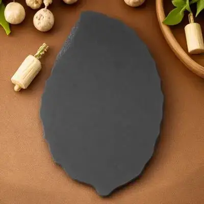 

1pcs Natural Plate Steak Sushi Dessert Serving Tray Black Stone Food Display Dish For Home Hotel Restaurant Use Kitchen