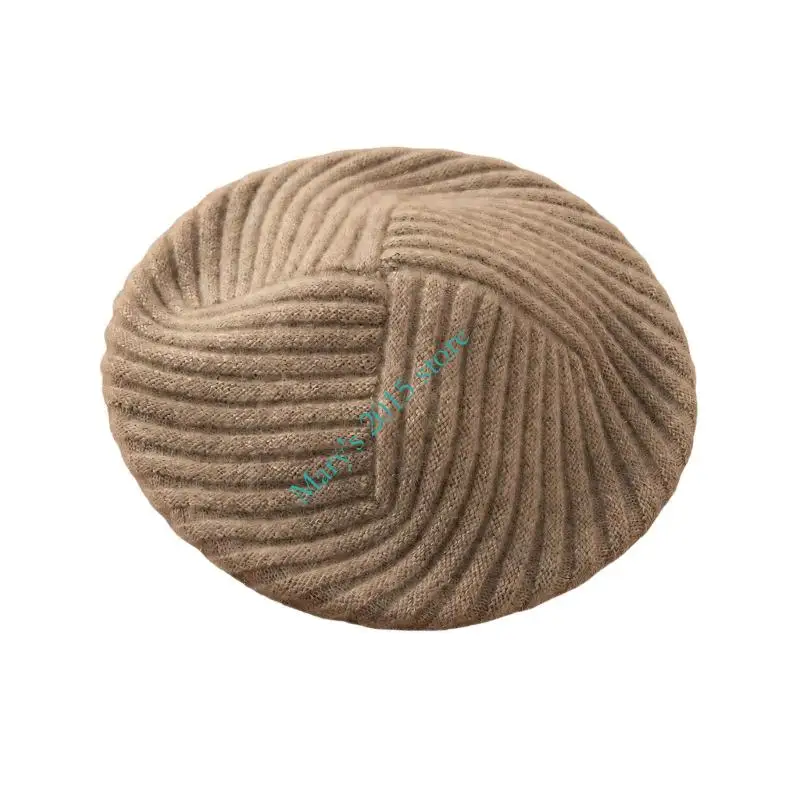 Cashmere Blend Knit Hat with Warm Ribbed Construction, Round and Breathable Fabric for Women Winter Outdoor Wear
