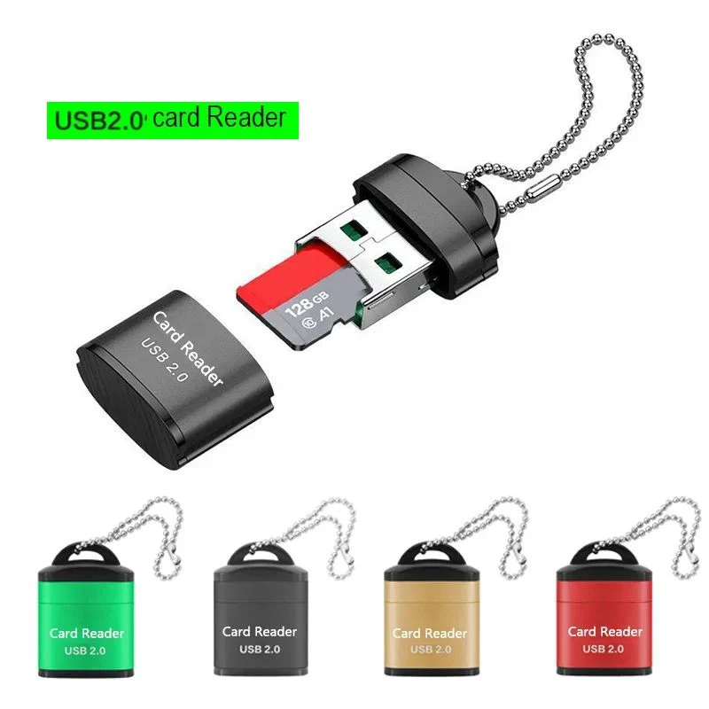 Czytnik kart USB 2.0 SD TF Przenośny mini telefon komórkowy Pamięć SIM Szybki adapter do komputera Laptop Notebooki Napęd flash