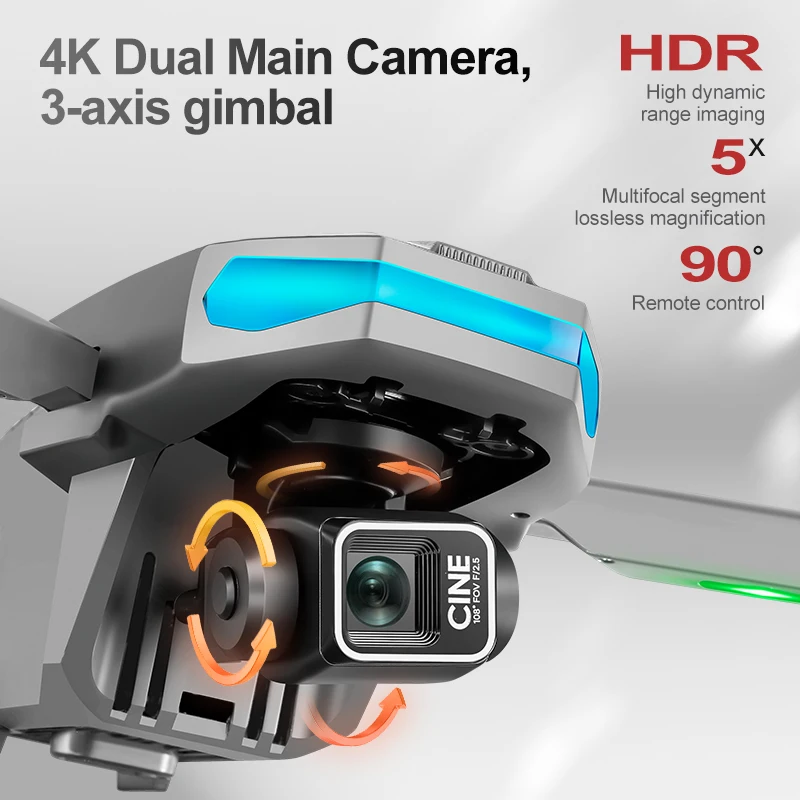 Nieuwe A20 PRO GPS Drone Cam 5KM 4K Professionele HD Dubbele Camera 3-As Gimbal 360 °   Borstelloze quadcopterdrones voor het vermijden van obstakels