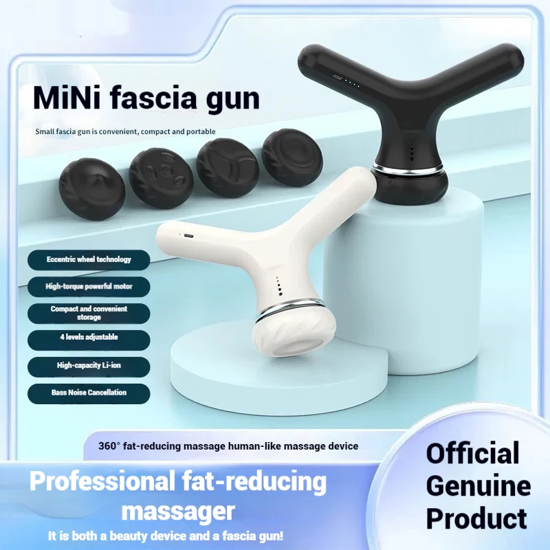 New Fascia Gun Massager, Electric Vibration, Facial, Shoulder, Cervical, Muscle Rotation, Massage, and Fat Pushing Device