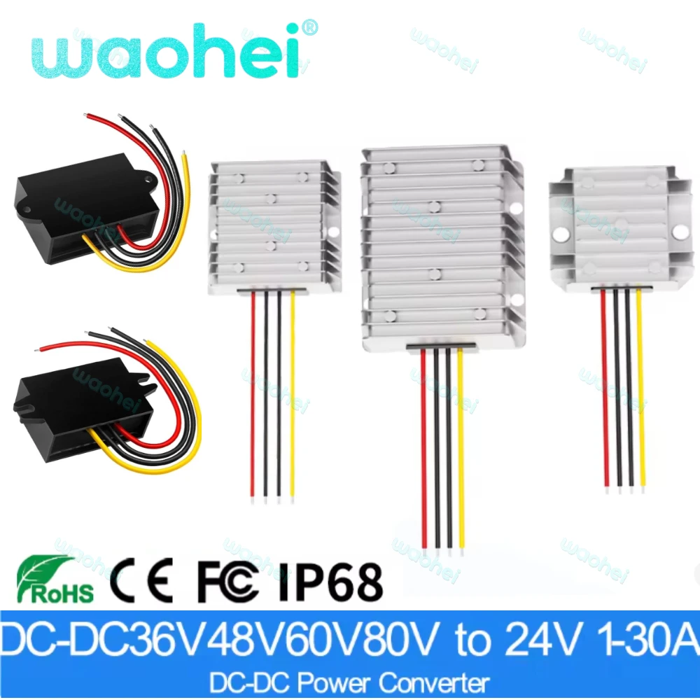 

36V 48V to 24V 1A 2A 3A 5A 10A 15A 20A 30A 480W DC DC Step Down Converter Voltage Stabilizer Buck Model IP68 Waterpoof level CE