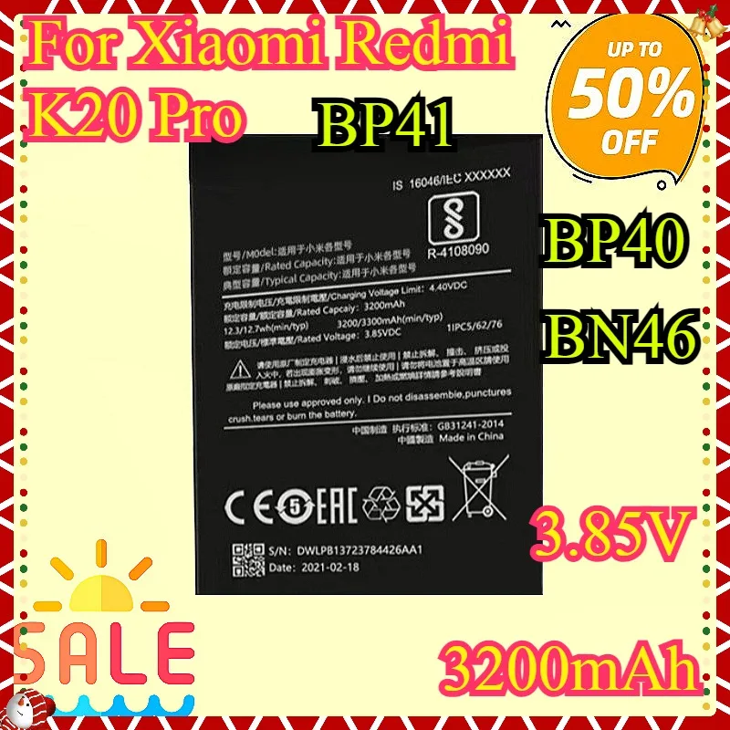 

New High quality BP41 BP40 Replacement Phone Battery For Xiaomi Redmi K20 Mi 9T For Redmi K20 Pro Mi 9T Pro K20 Pro Premium