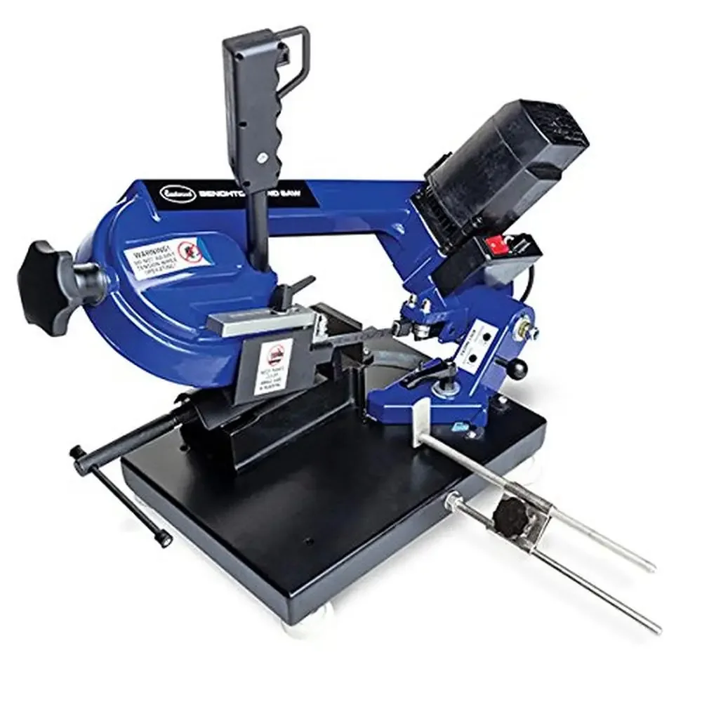 Electric Benchtop Bandsaw Aluminum Cutting Steel 1000W Motor Accurate Miter Cuts 90-45 Degrees Throat Capacity 3.25 in. Width