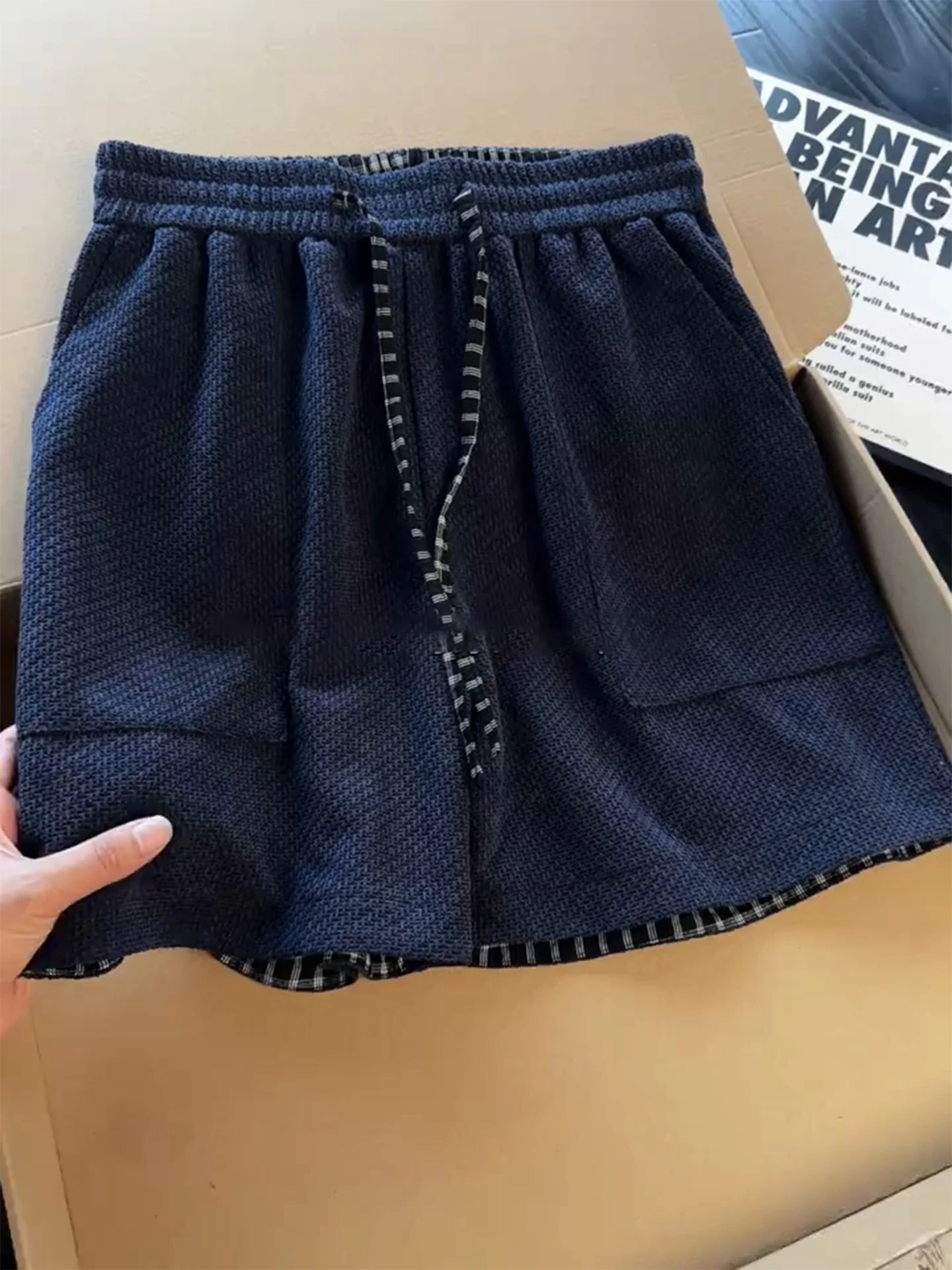 

Light Blue Striped Patchwork Men's Shorts 4-Length Summer Breathable Texture Casual Sports 5-Length Pants Loose Fit Fashion B...