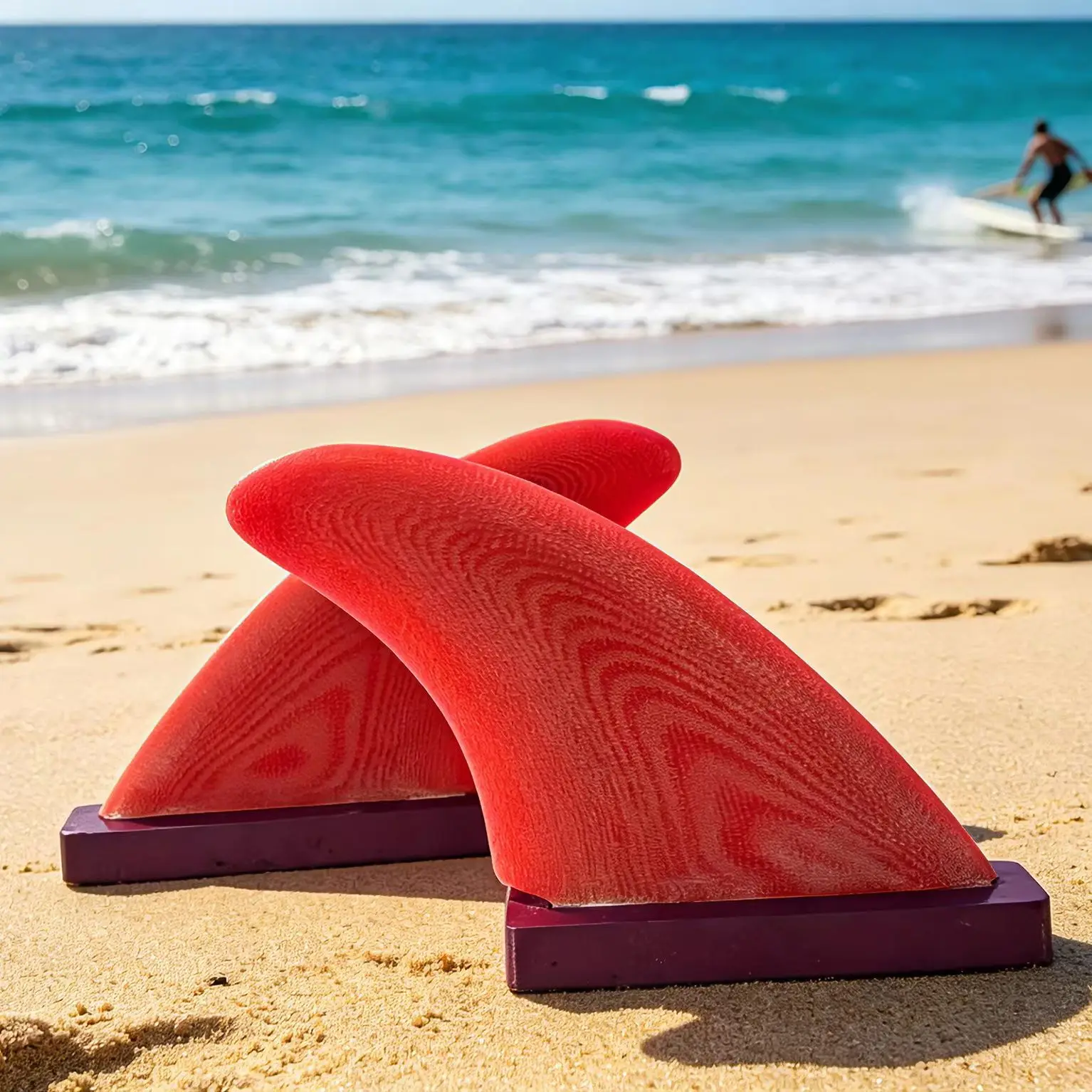 Direct Factory Sale: New Arrival—FUTUER Surfboard Fins, Twin Set, made of fiberglass, accessories for ocean surfing and bodyboar