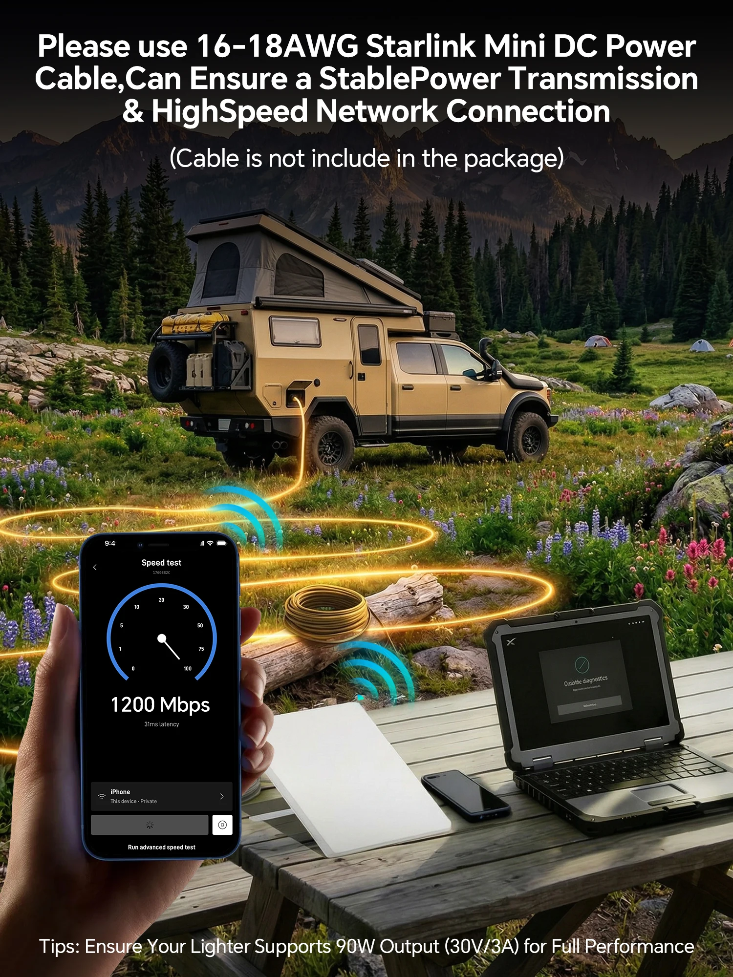Für Starlink Mini Autoladegerät 2in1 12V-24V Auto-Adapter 90W DC30V-3A 45W Typ-C Zigarettenanzünder-Adapter Auto-Zubehör – Detail 7