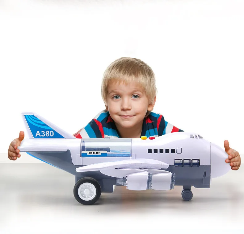 Kids Airplane Toys Deformation Music Simulation Track Inertia Toy Aircraft Passenger Plane Kids Airliner Toy Car Children's Gift