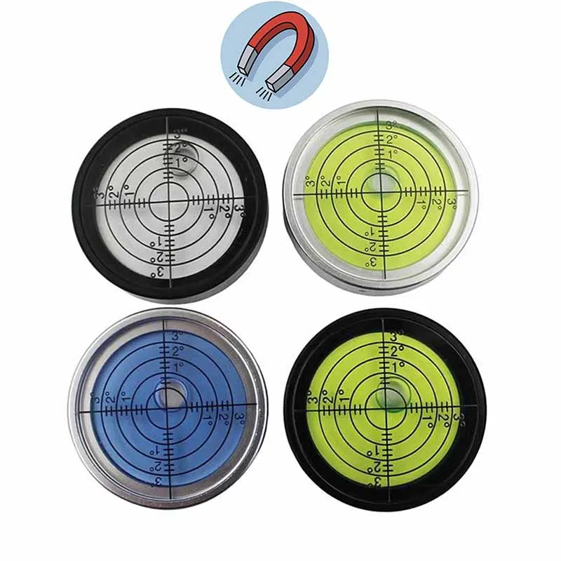 Magnetic Circular Universal Spirit Level Bubble Speaker Leveler Diameter 40x10mm Luminous Available 1PCS