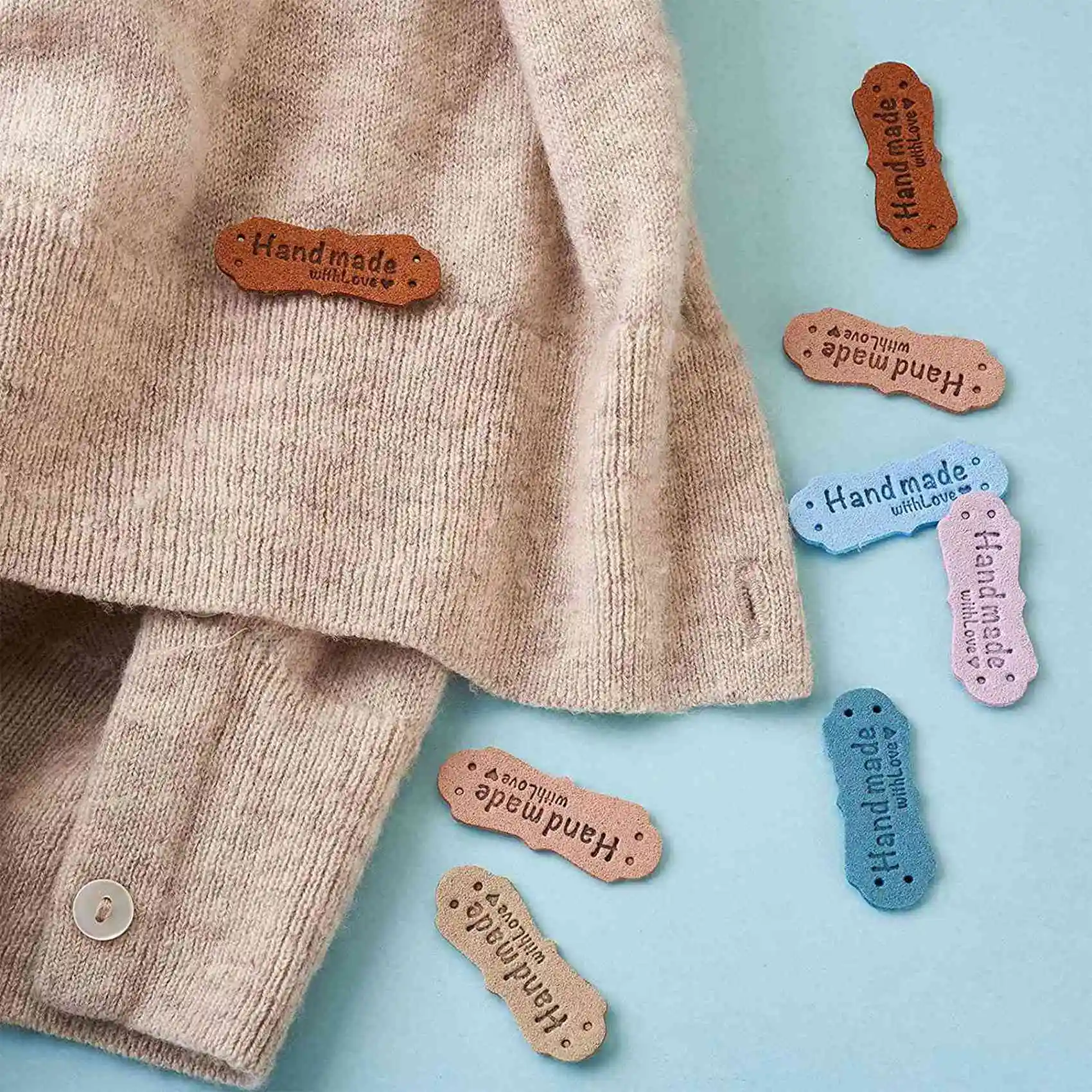 

ABUP-100 шт., этикетки из искусственной кожи, бирки для ручной работы, шляпы, сумки, ручная работа с любовью, этикетка для одежды, швейные бирки, аксессуары