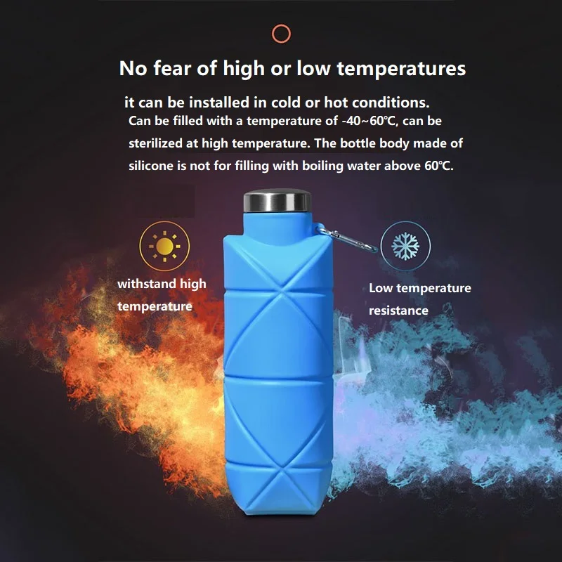 700ML Silicone Soft Water Bottle Running Gourde Bucket Flask Soft Sports Flask YDSH05 - view 5
