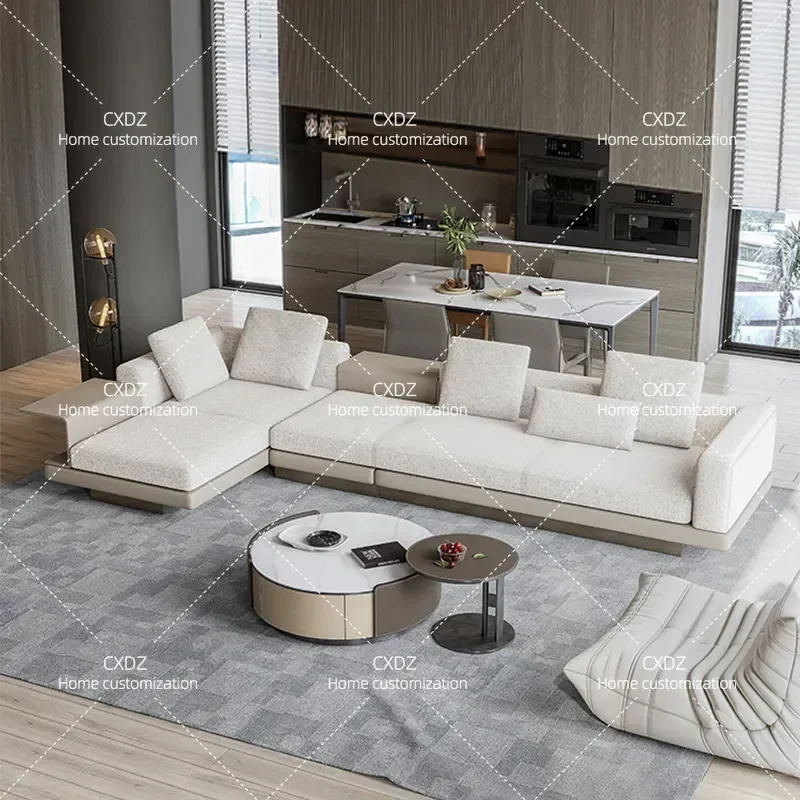 Modern Minimalist Cotton Linen Fabric Sofa Set for Living Room Apartment Furniture