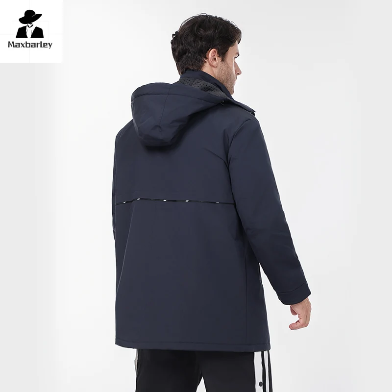 Chaqueta de invierno de marca para hombre, Parka gruesa a prueba de viento, cálida, desmontable, con capucha, al aire libre para senderismo, esquí, impermeable, talla grande