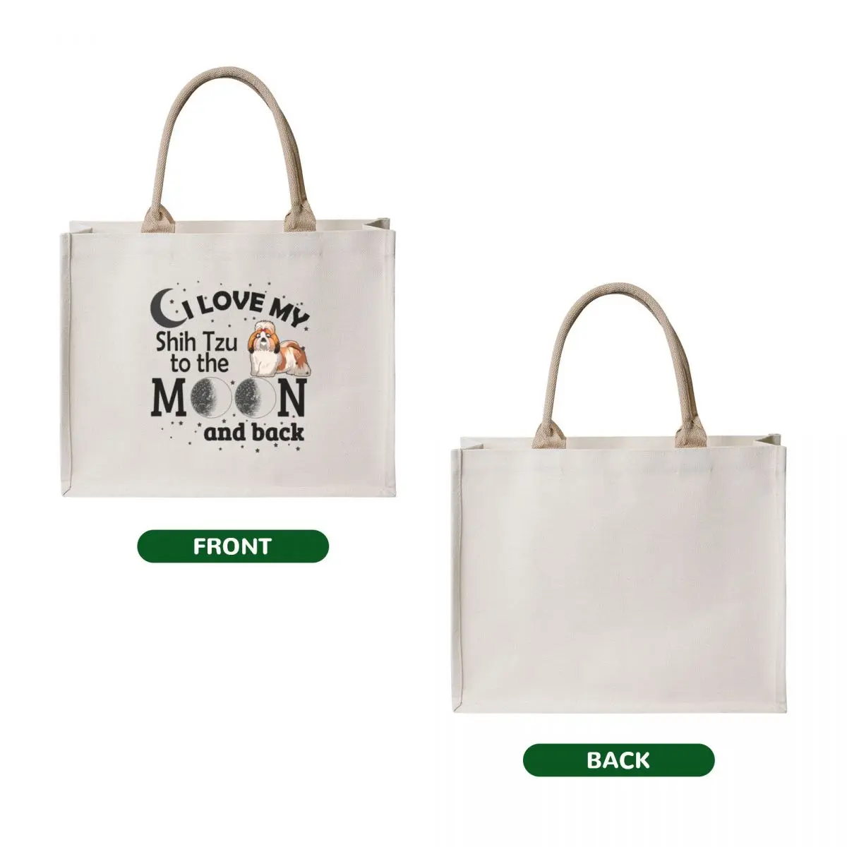 I Love My Shih Tzu To The Moon And Back! Tote Bag Cloth bag tote bag women large tote