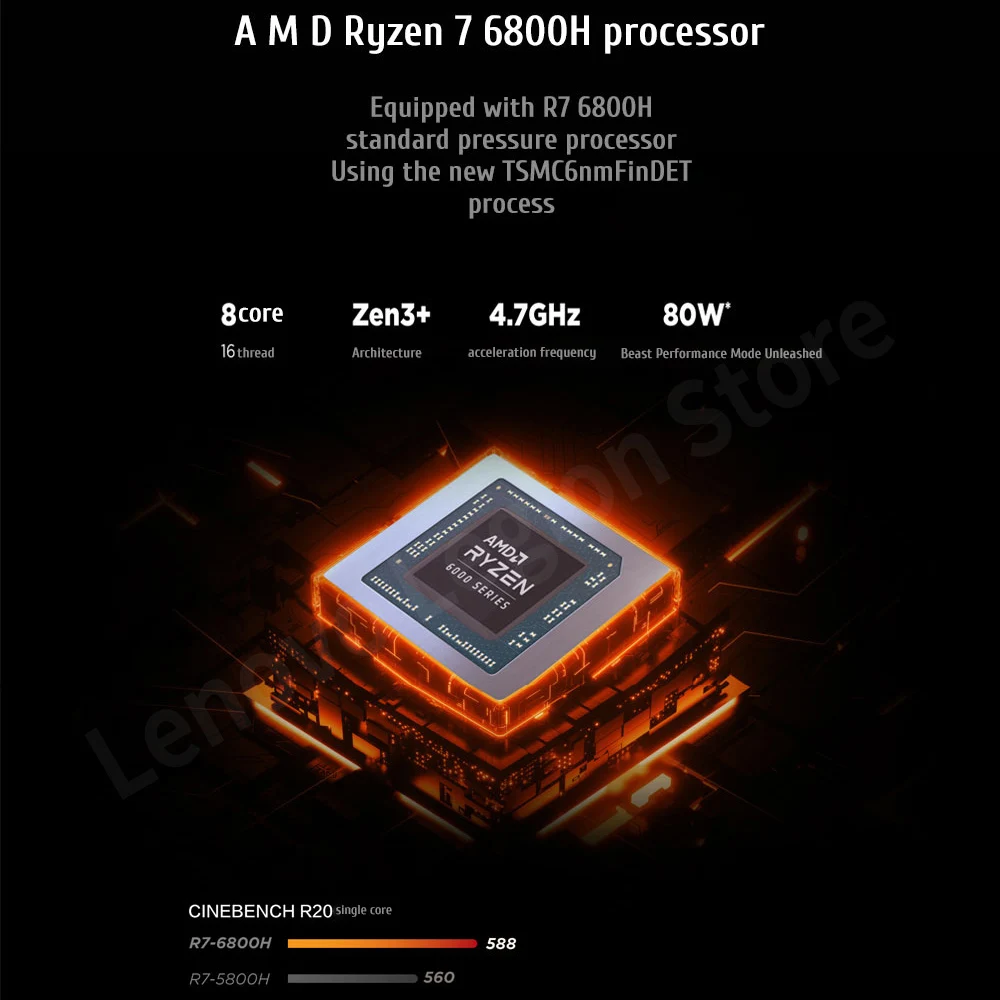 كمبيوتر محمول Lenovo Legion R7000P مقاس 15.6 بوصة للألعاب الرياضية الإلكترونية R7 6800H RTX 3050 Ti 32GB 1TB SSD Windows 11 165 هرتز كمبيوتر محمول