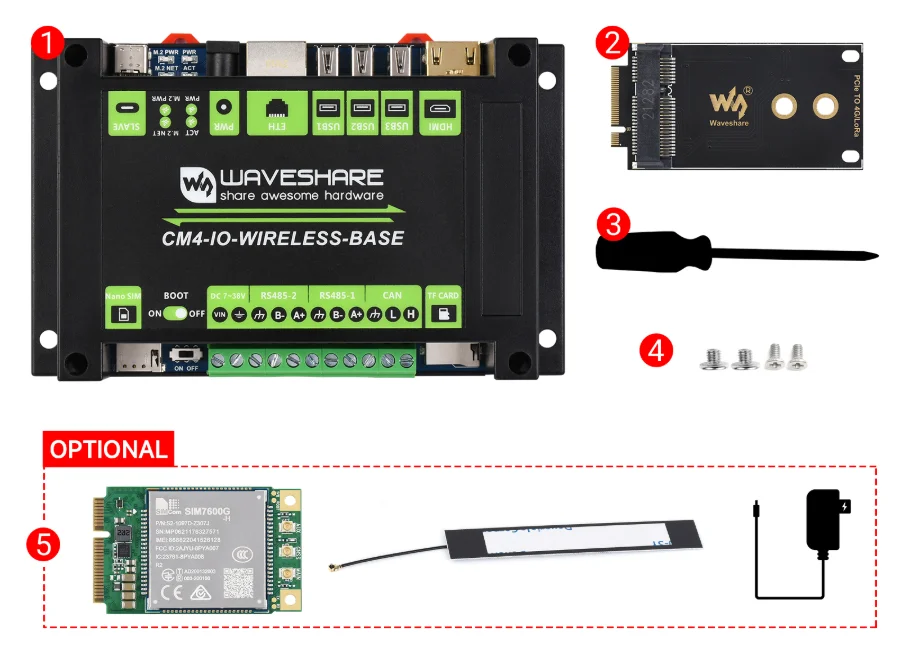 

Industrial IoT Wireless Expansion Module For CM4,Supports 4G/5G/LoRa,Suitable For Wireless Router/Intelligent Data Acquisition..