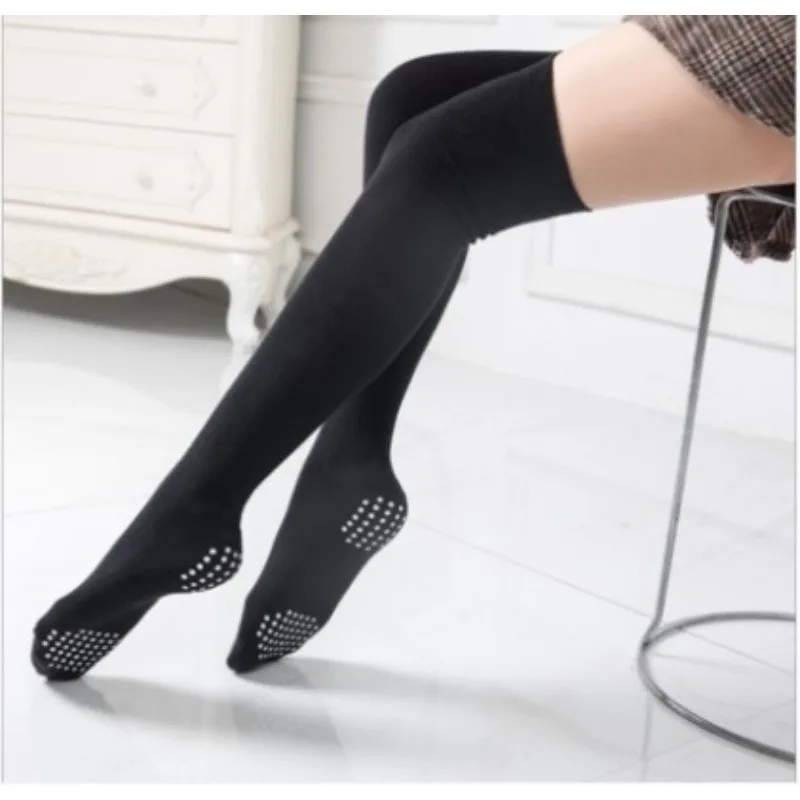 Нескользящие носки для танца живота по индивидуальному заказу, длинные носки выше колена с защитой колена, теплые носки для латинских танцев, балета, открытые носки