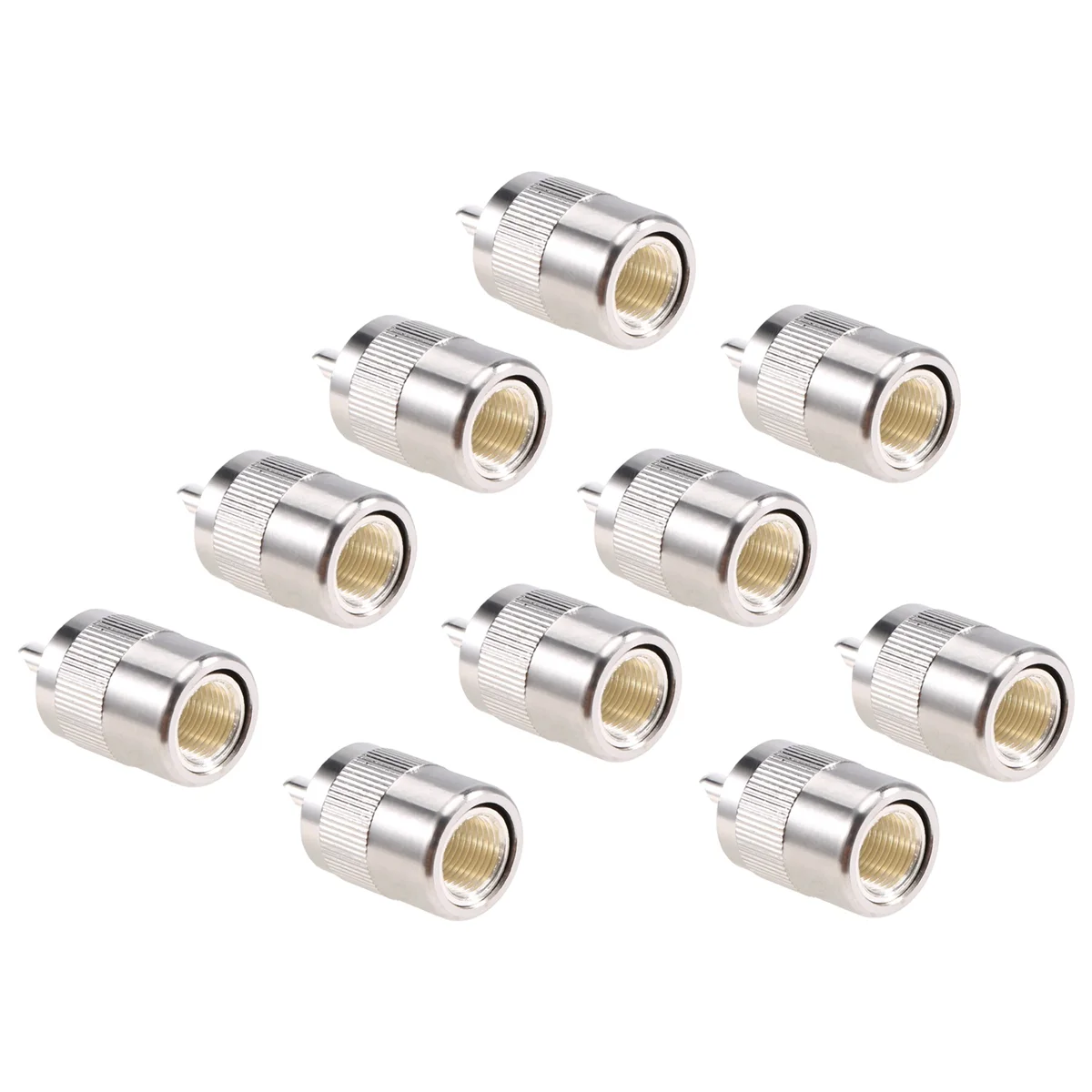 10pcs کنیکٹر UHF مرد PL259 پلگ سولڈر RG8 RG213 LMR400 7D-FB کیبل سلور