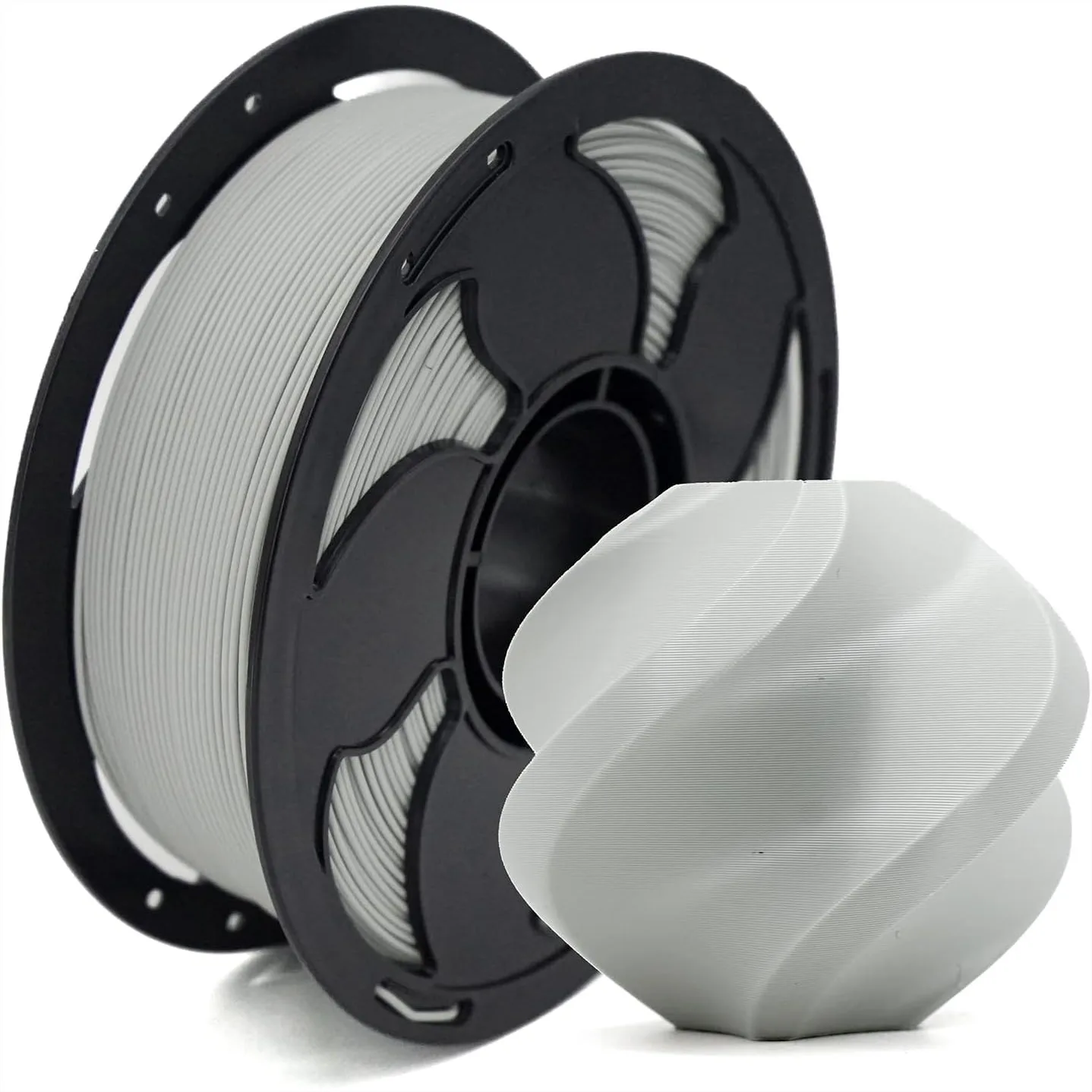 

600mm/s Light Grey PLA Basic Filament 1.75mm, Beginner Friendly High Speed 3D Printing Filament 1kg Spool