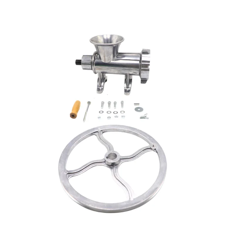 Silver Sustainable Metal Household Manual 2-in-1 Meat Grinder Sausage Filler Hand Cranked Bean Paste Grinder
