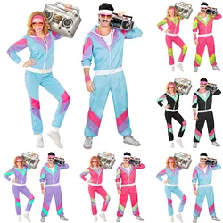 80s 90s Retro Vintage Hip-hop Disco Cosplay Costume Men Women Sportswear Outfits Training Suit Halloween Carnival Suit