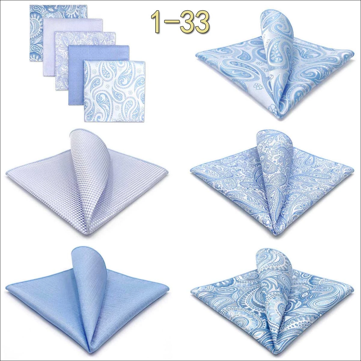 5 Pack Mens Suit Pocket Square Handkerchief Set Various Hanky Lot Classic Gentlemen Wedding Gift Accessories Large Dropshipping
