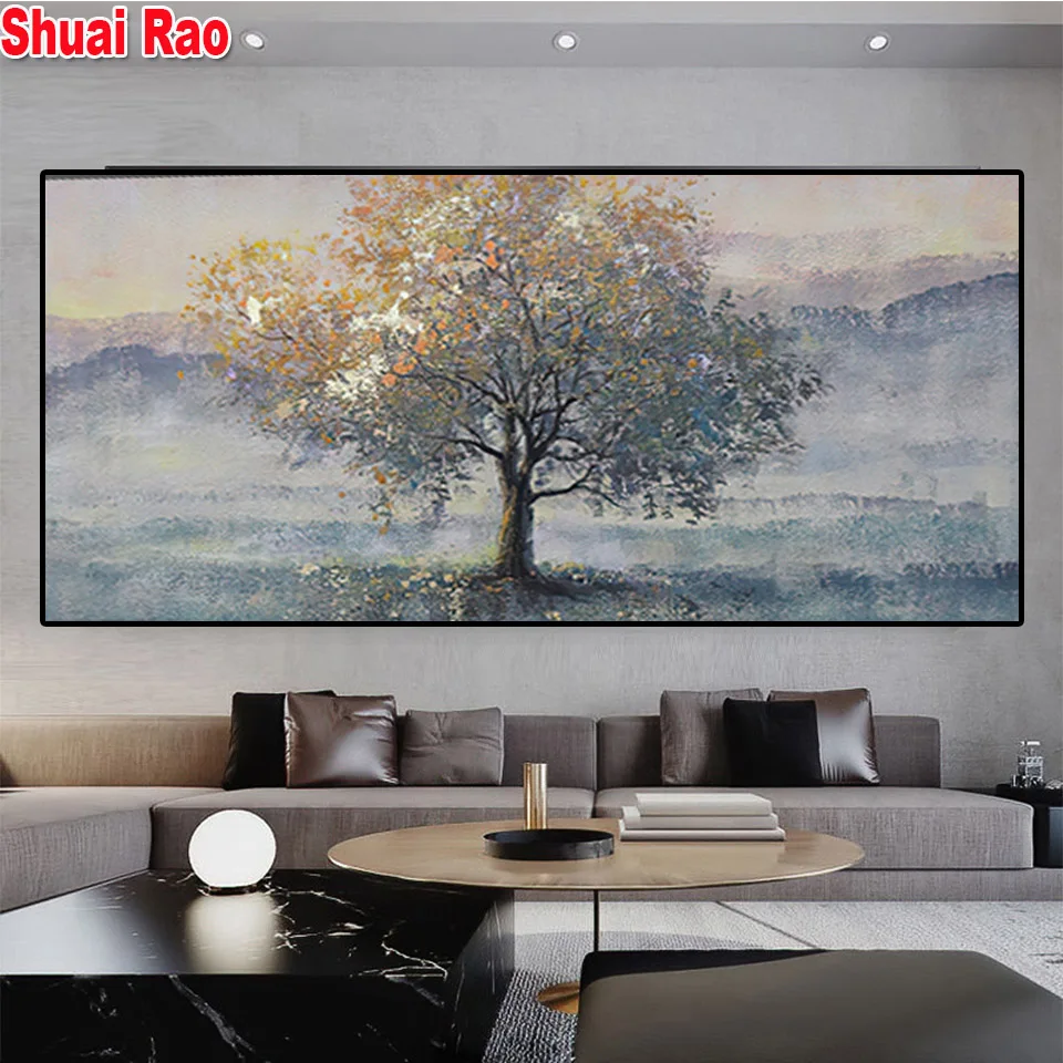 Vintage Tree Landscape Diamond Painting,Gorgeous Gold Tree,Full Diamond Mosaic Embroidery, Cross Stitch Kit, Picture, Home Decor