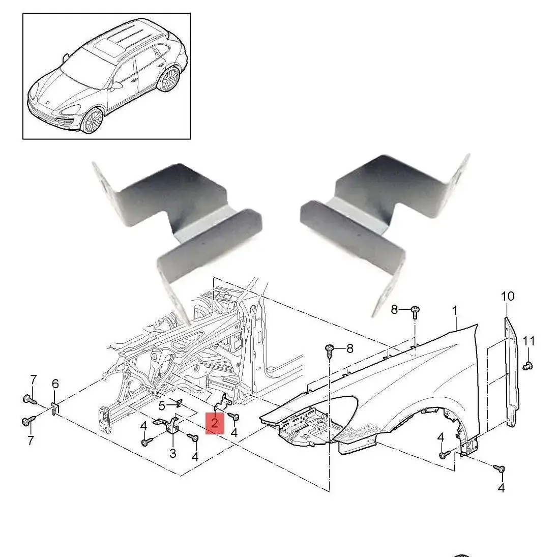 

95850316100GRV 95850316200GRV Vehicle body bracket connection bracket for Porsche 92A 2011