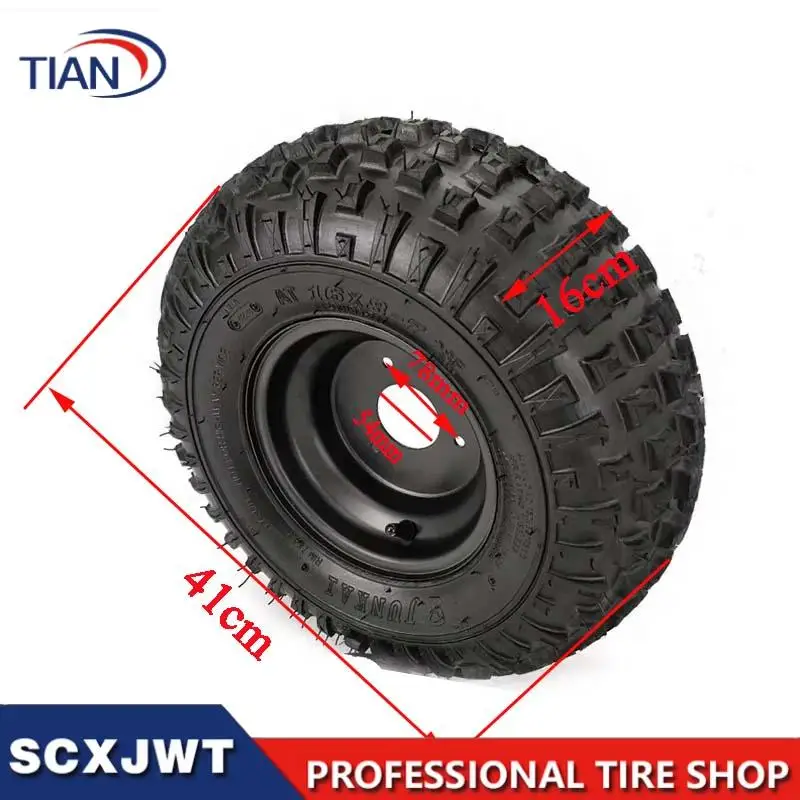 NEW 7 Inches ATV UTV Tire Wheel 16X8-7 Tire with 3 Holes Rim 6PR Excellent Road Grip for Go Kart Golf Cart Garden Lawn Mower