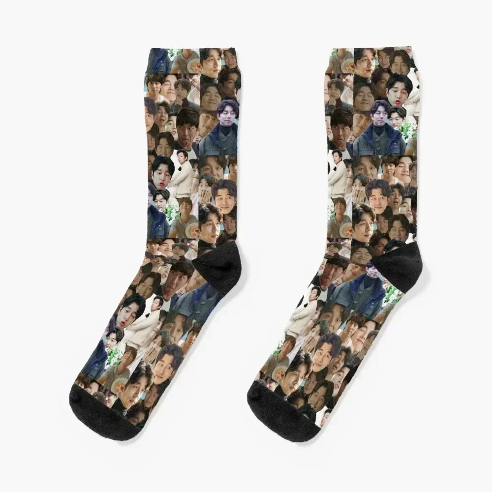 Gong Yoo collage Socks Stockings man custom sports short compression Socks Male Women's