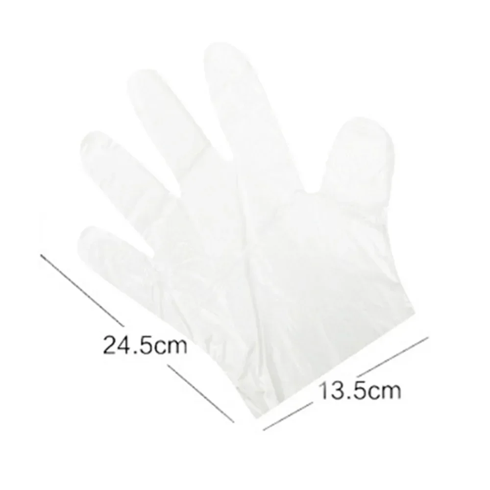 100pcs Disposable Gloves Catering Food Grade Plastic Transparent Gloves Restaurant Supplies Kitchen Dining Tableware Accessories