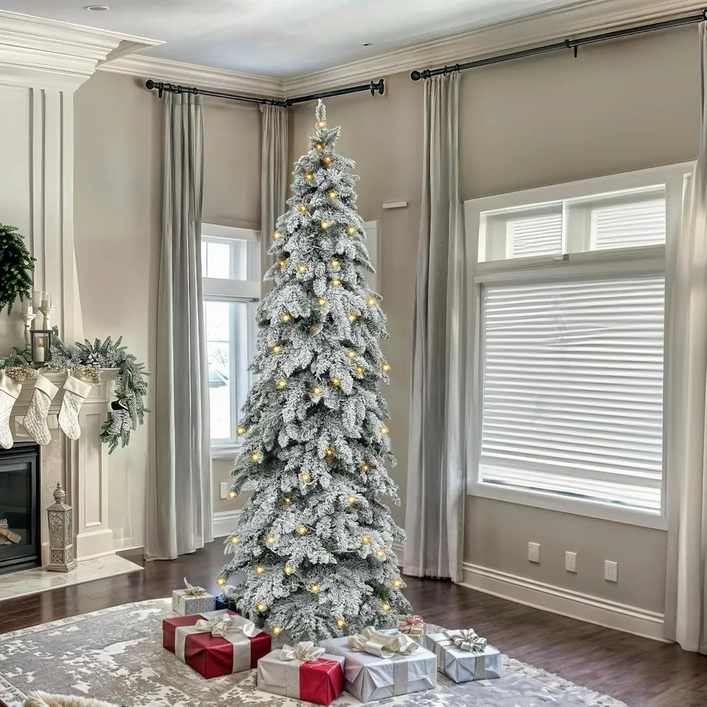 With pine cones, a 7.5-foot naturally layered spruce Christmas tree, 800 branch tips and 350 lights, decorated