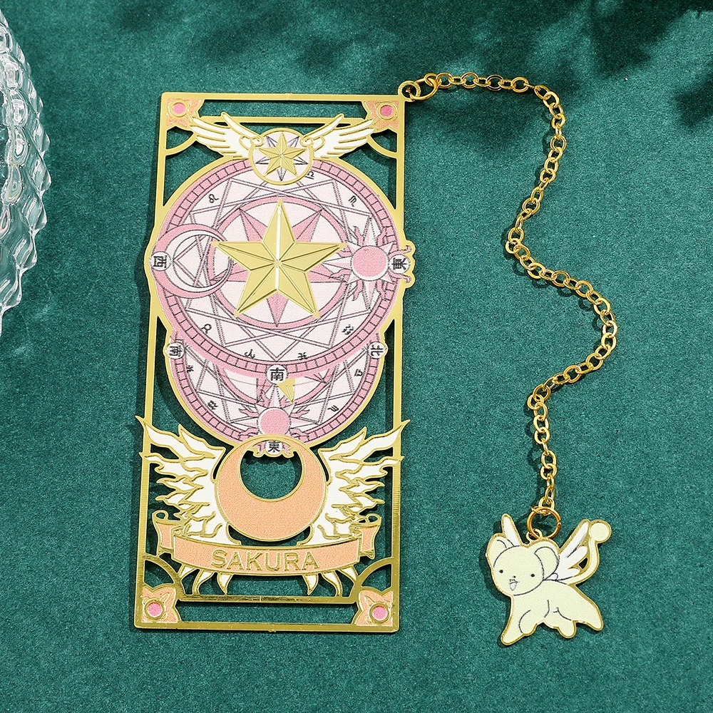 Anime Sakura Lesezeichen Card-Captor Klassische Cartoon-Fans-Kollektion Exquisites Metall-Lesezeichen Seitenmarkierer-Werkzeug für Sakura-Fans. – Detail 9