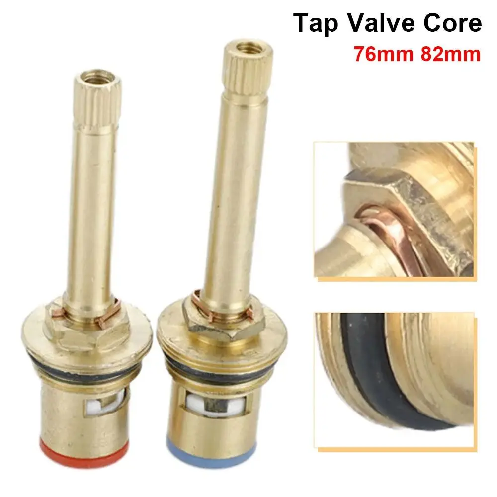 1Pcs 76mm 82mm Tap Valve Core Copper Brass Extended Faucet Cartridges 1/2 Inches Interface Long Handle Top Valves Fittings