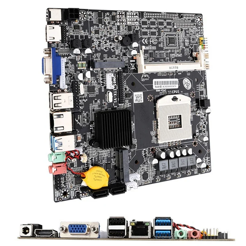 

HM65 All-In-One Computer Motherboard ITX Edition Type PGA988 DDR3 Memory on Board VGA/HDMI-Compatible/LVDS Interface