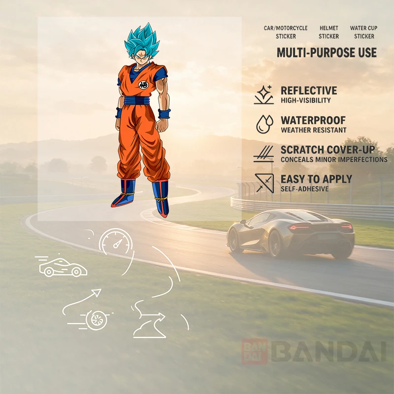 Anime Warrior Blue Hair Orange Suit Car Stickers Vinyl Decal Waterproof Die Cut for Car Window Bumper Motorcycle Auto Decor