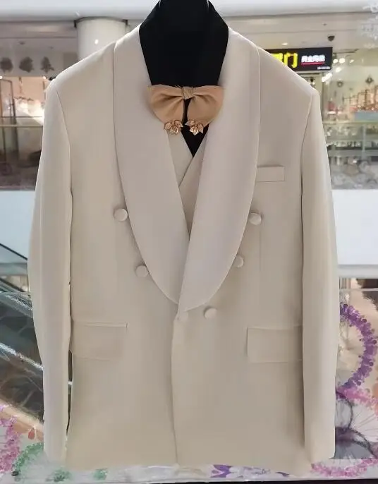 Veste blazer à revers à manches longues pour hommes, uniforme formel, manteau de fête de mariage d'affaires, robe de mariée Gentleman, réunion, WA02